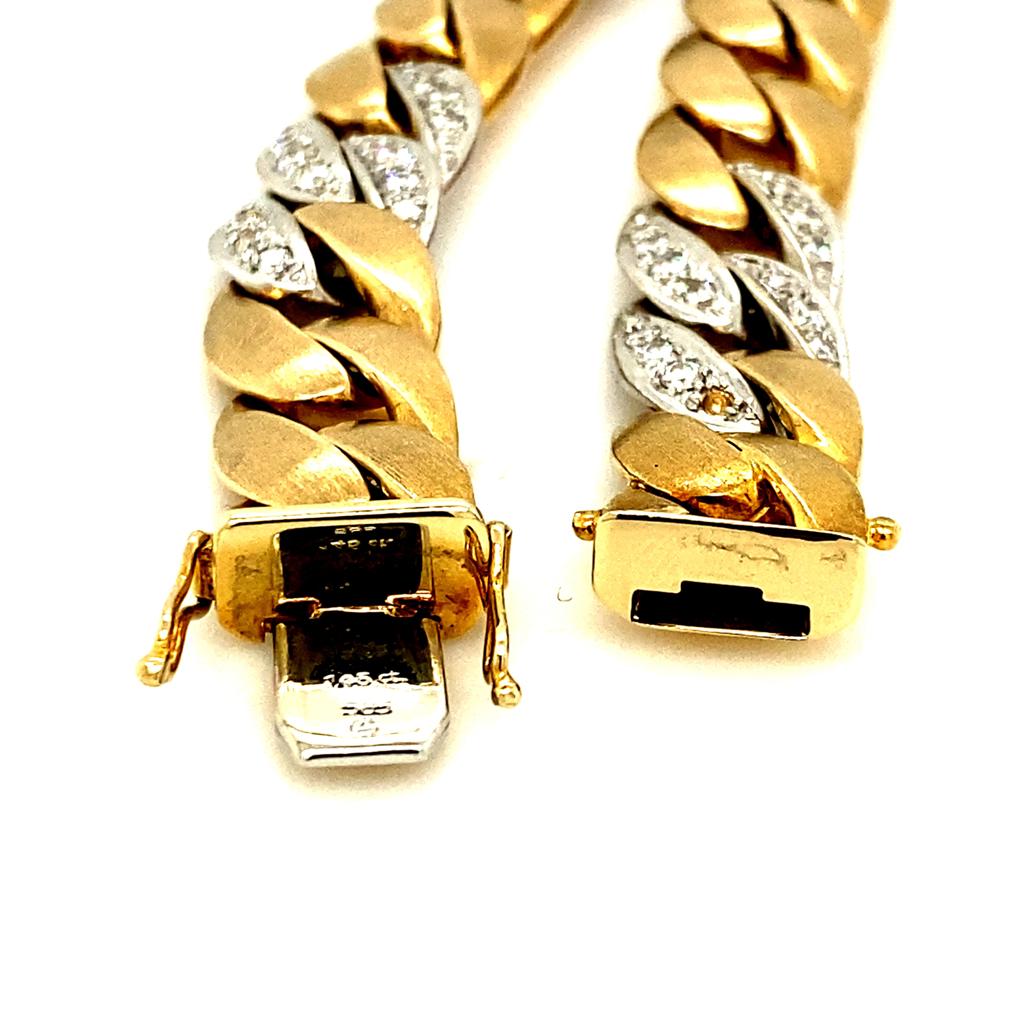 KÖ Brillanten Juwelier 14K JEWELLERY ct - Gold ca. 1,45 massive TW-VSI, Panzerarmband 585